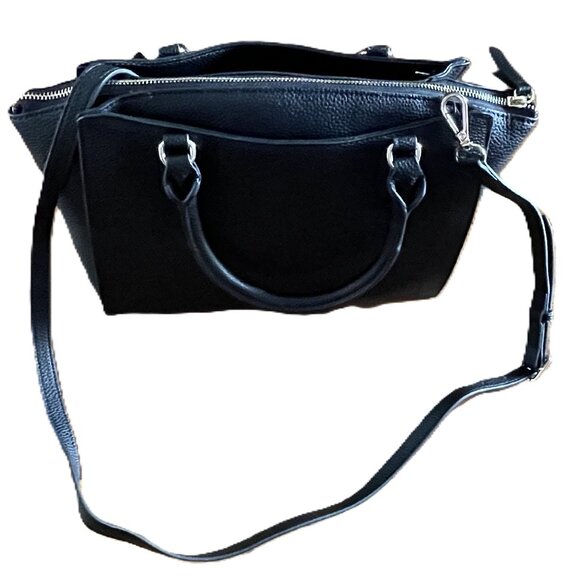 NWT Nine West Josie Jet Set Satchel Crossbody Purse Faux Leather Black - Picture 4 of 7